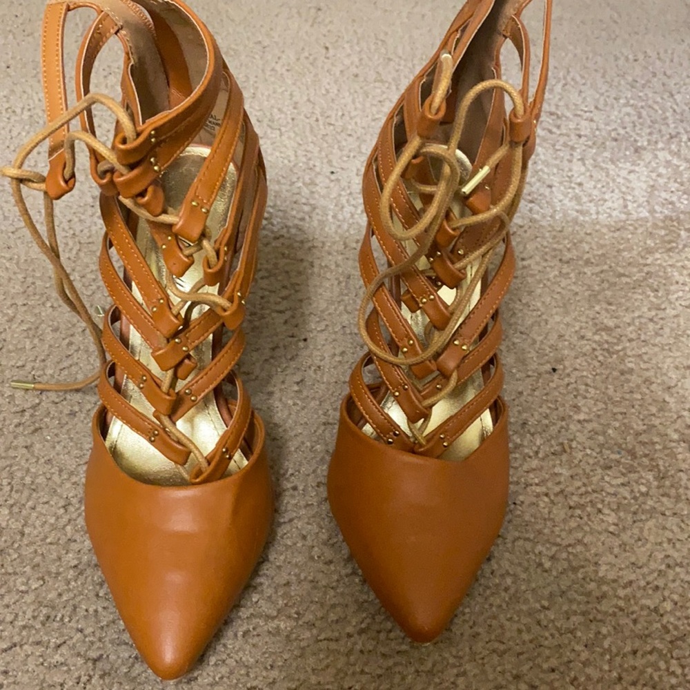 A high heel sexy lace up heel